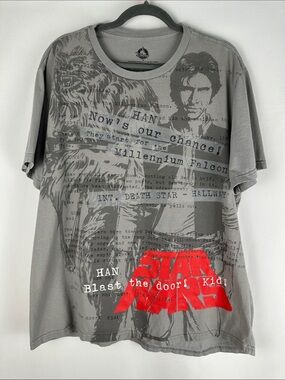 Disney Star Wars Han Solo Blast the Door Grey T-Shirt